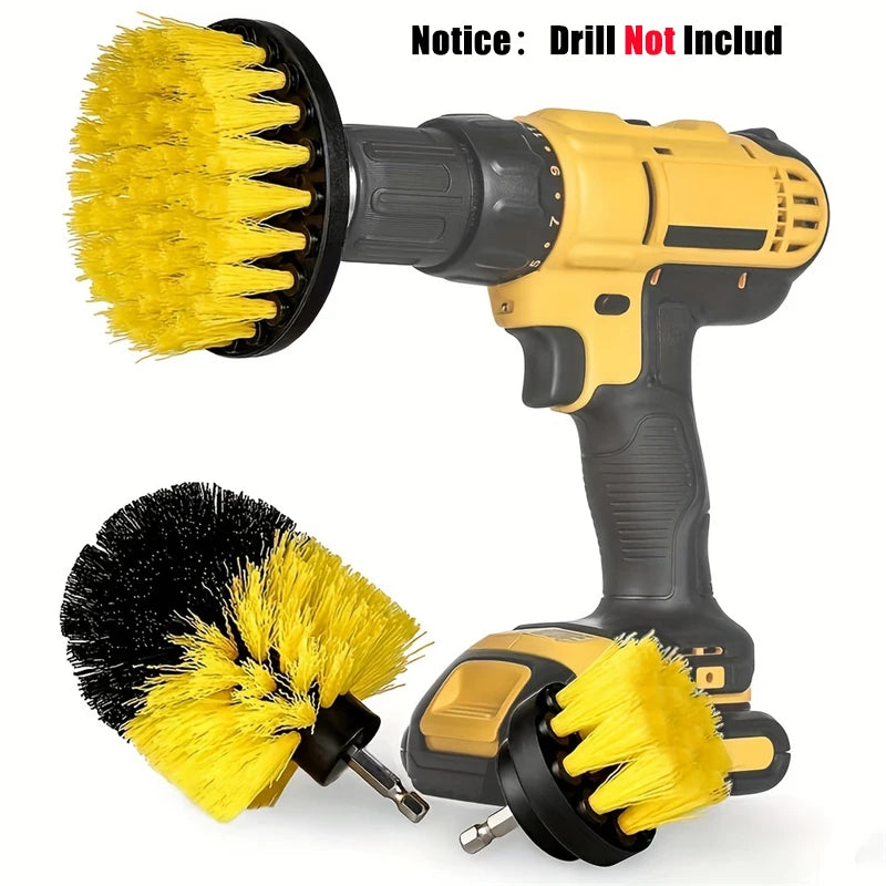 Power Scrubber Drill Brush Set - 3 Piece Cleaning Kit for Showers, Tubs, Tile, Grout, and Carpet