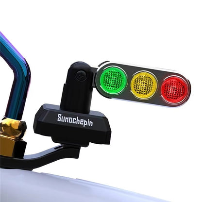 Adjustable Mini Traffic Light Lamp for Motorcycle Handlebar - Eye-Catching Warning Signal Decor