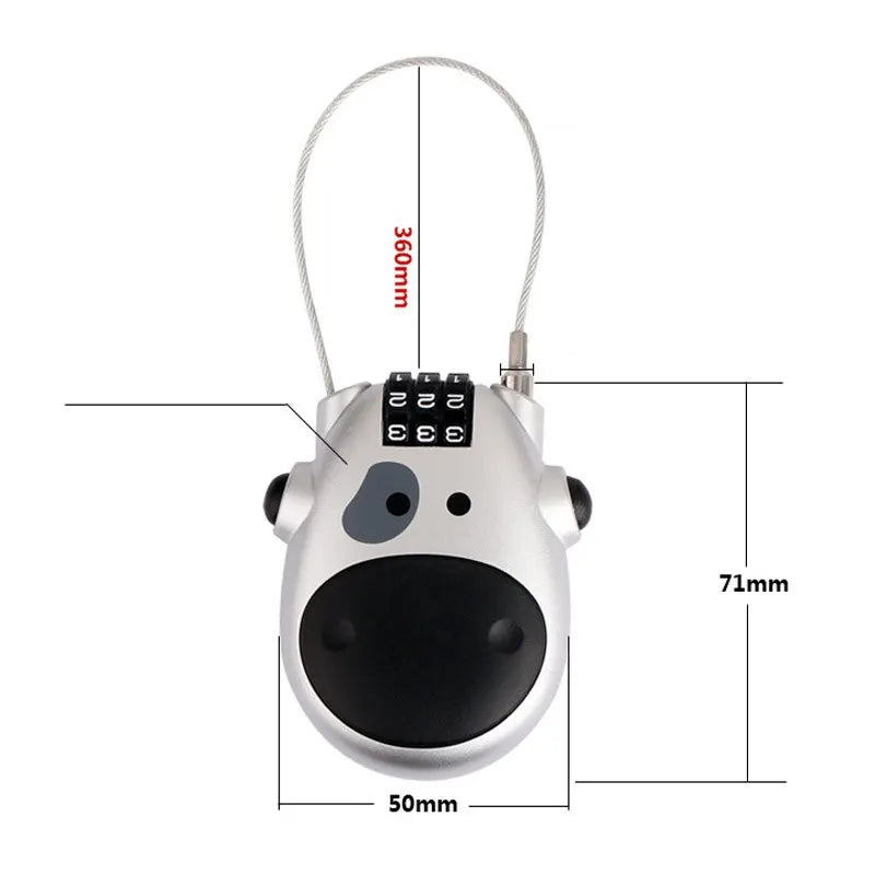 High-Security Bicycle Steel Cable Lock with Precision Code Wheel - Perfect for Helmets, Suitcases, and More!