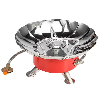 Lixada Windproof Piezo Ignition Gas Stove - Perfect for Camping, Hiking, and Picnics with Adapter Included