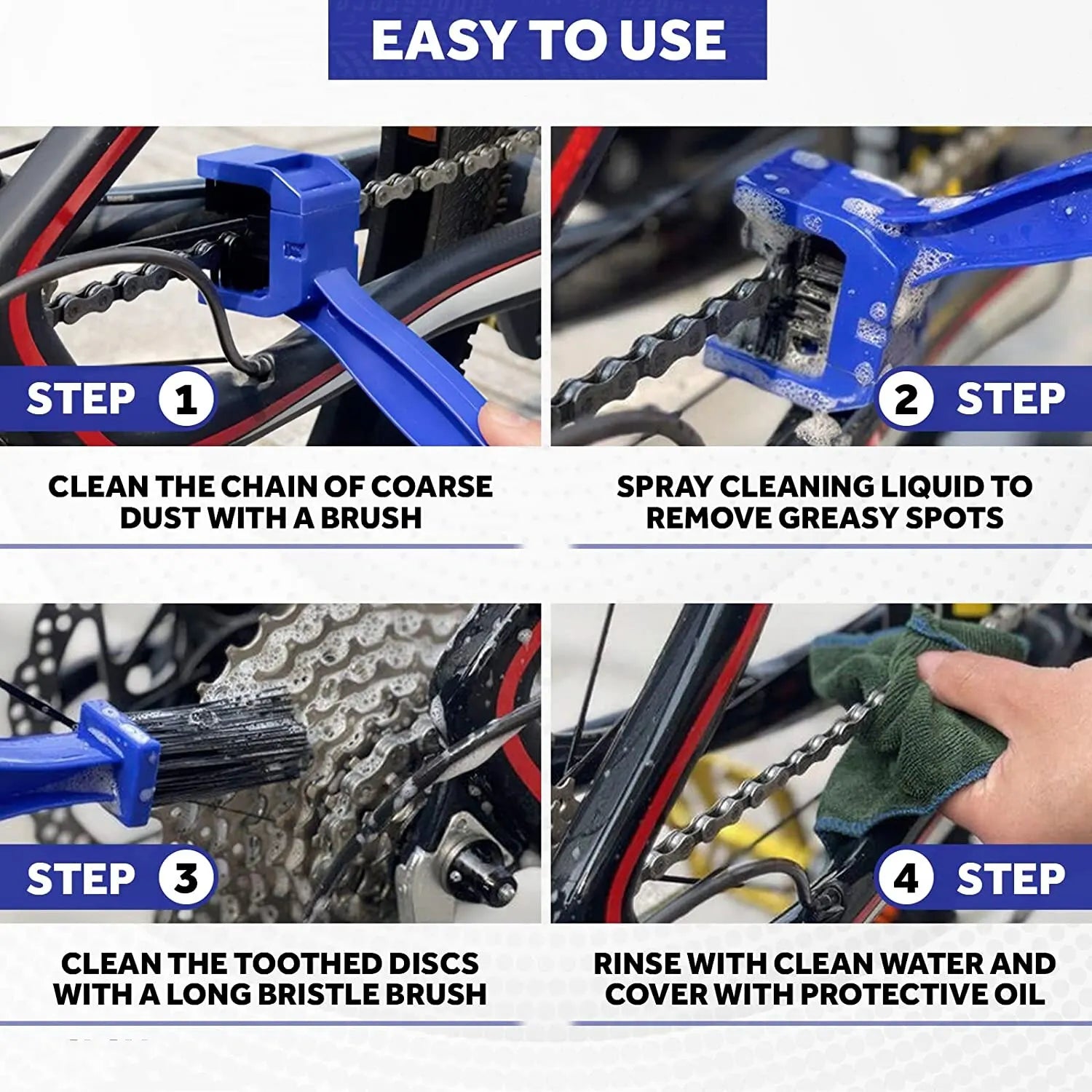 Ultimate Motorcycle & Bicycle Chain Cleaning Brush - Efficient Electric Vehicle Tool for Flywheel and Chain Maintenance