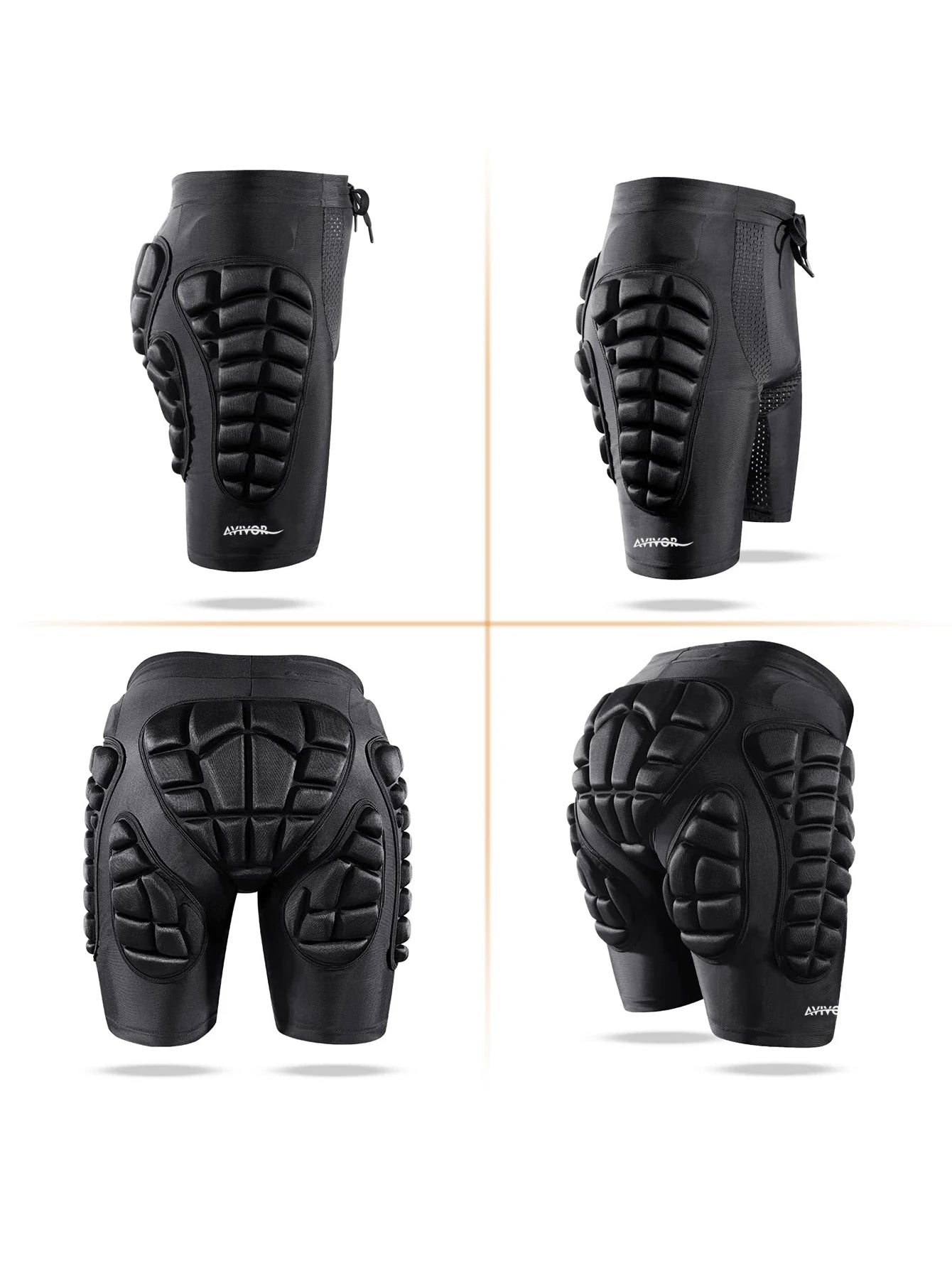 AVIVOR 3D Padded Protective Shorts for Snowboarding, Skateboarding, and Skiing - Ultimate Hip, Butt, and Tailbone Protection