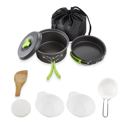 Ultimate Portable Camping Cookware Set: Durable Outdoor Cooking Gear with Tableware & Convenient Storage Bag