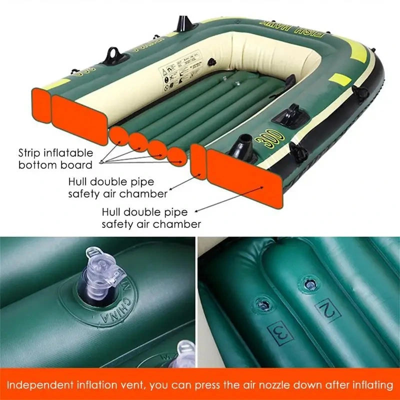 2-Person PVC Canoe Kayak Rubber Dinghy