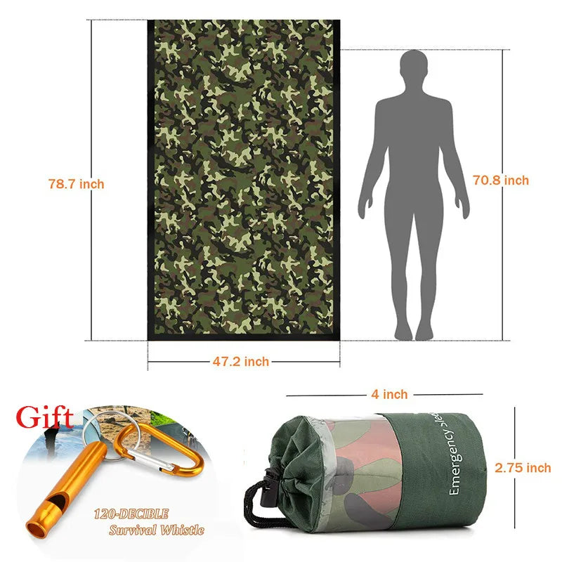 Outdoor Life Bivy Emergency Sleeping Bag Thermal Keep Warm Waterproof Mylar First Aid Emergency Blanke Camping Survival Gear