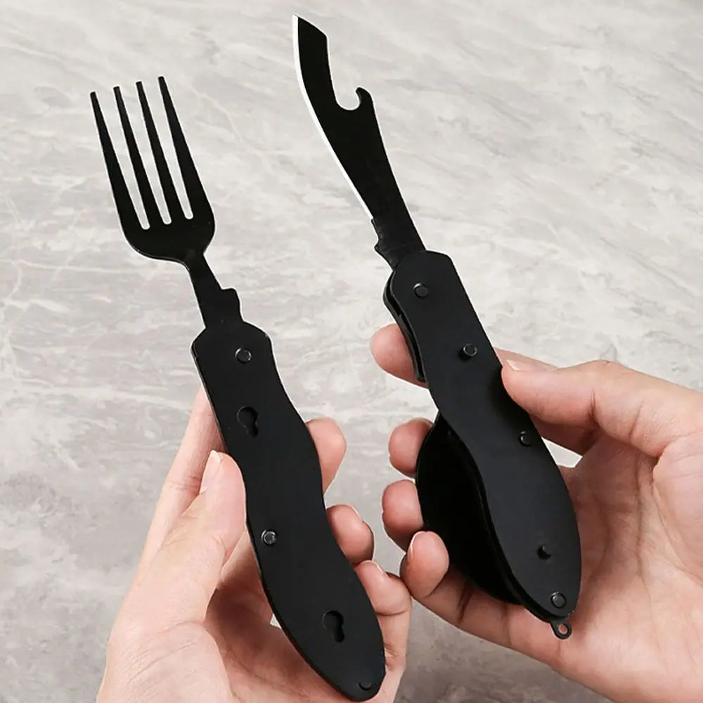 Multi-function 4-in-1 Combo Knife Fork Spoon Folding Cutlery