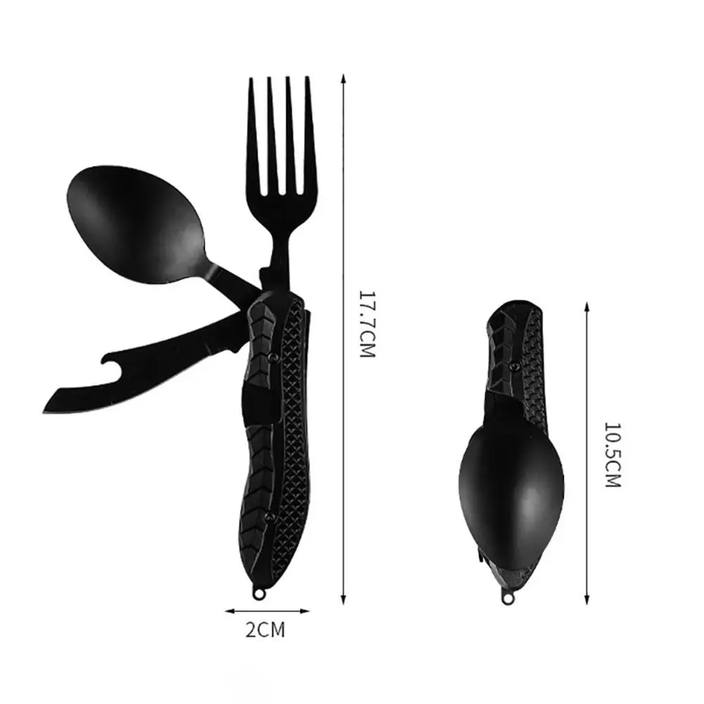 Multi-function 4-in-1 Combo Knife Fork Spoon Folding Cutlery