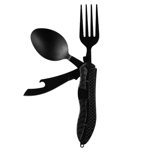 Multi-function 4-in-1 Combo Knife Fork Spoon Folding Cutlery