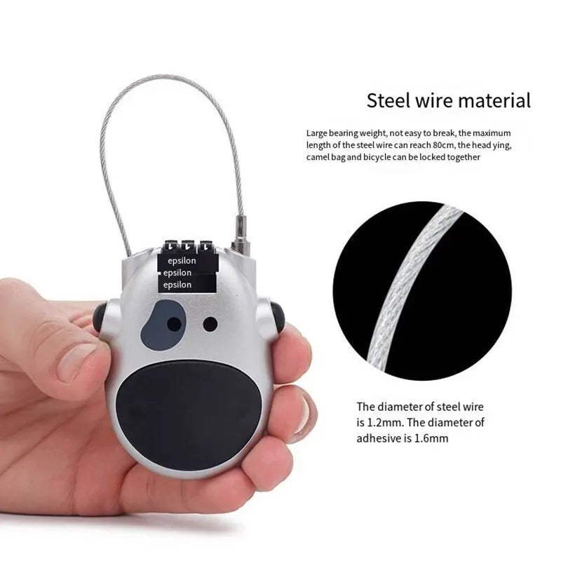 High-Security Bicycle Steel Cable Lock with Precision Code Wheel - Perfect for Helmets, Suitcases, and More!