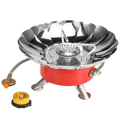 Lixada Windproof Piezo Ignition Gas Stove - Perfect for Camping, Hiking, and Picnics with Adapter Included