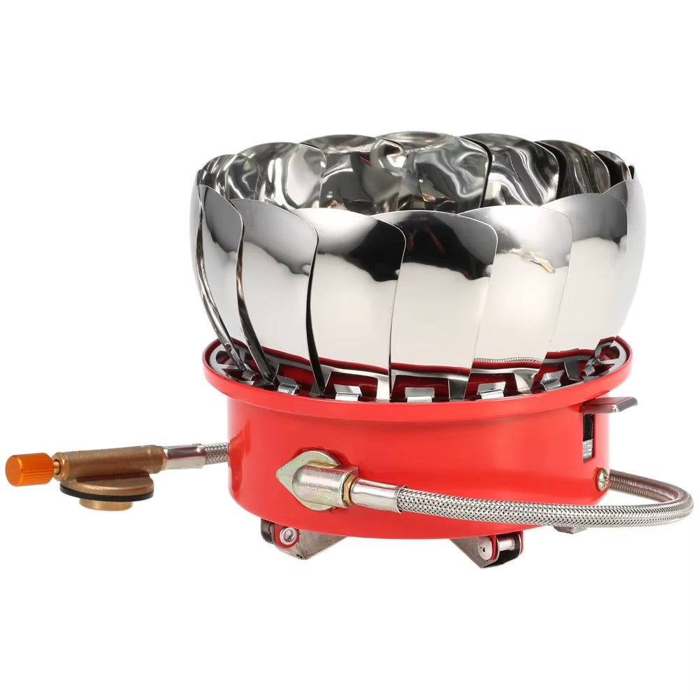 Lixada Windproof Piezo Ignition Gas Stove - Perfect for Camping, Hiking, and Picnics with Adapter Included