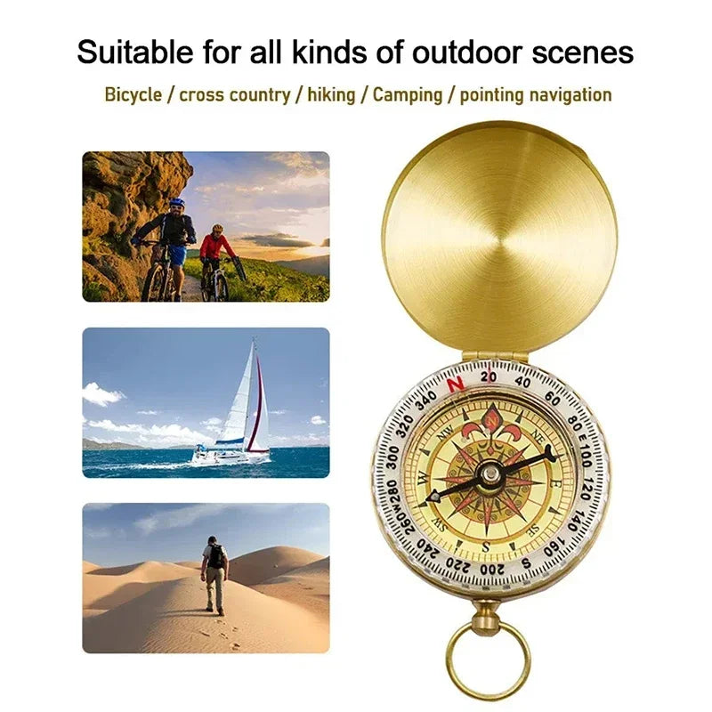 Outdoor Camping Hiking Waterproof Brass Survival Compass