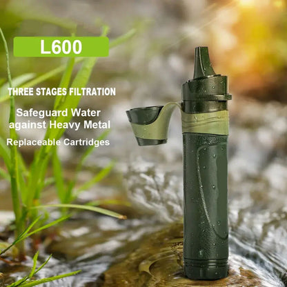 L600 Outdoor Survival Camping Equipment Portable Straw Water Filter