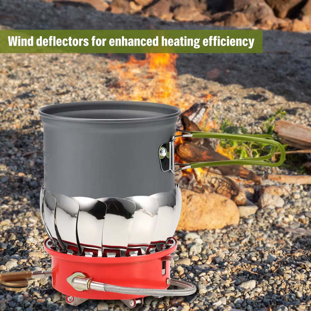 Lixada Windproof Piezo Ignition Gas Stove - Perfect for Camping, Hiking, and Picnics with Adapter Included