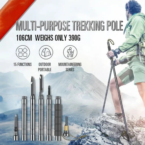 Multifunction Trekking Pole Walking Stick