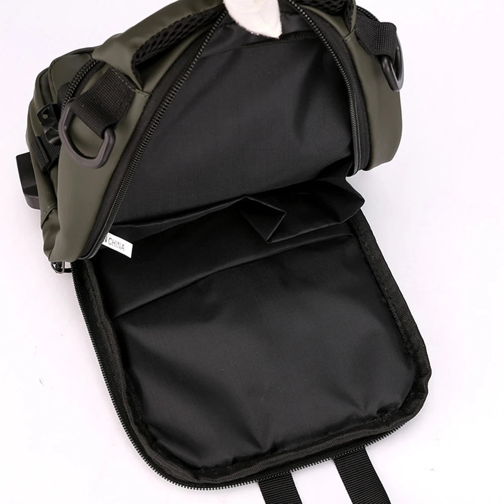 Stylish Men's Waterproof Nylon Crossbody Bag with USB Charging Port - Perfect for Outdoor Travel and Casual Use!