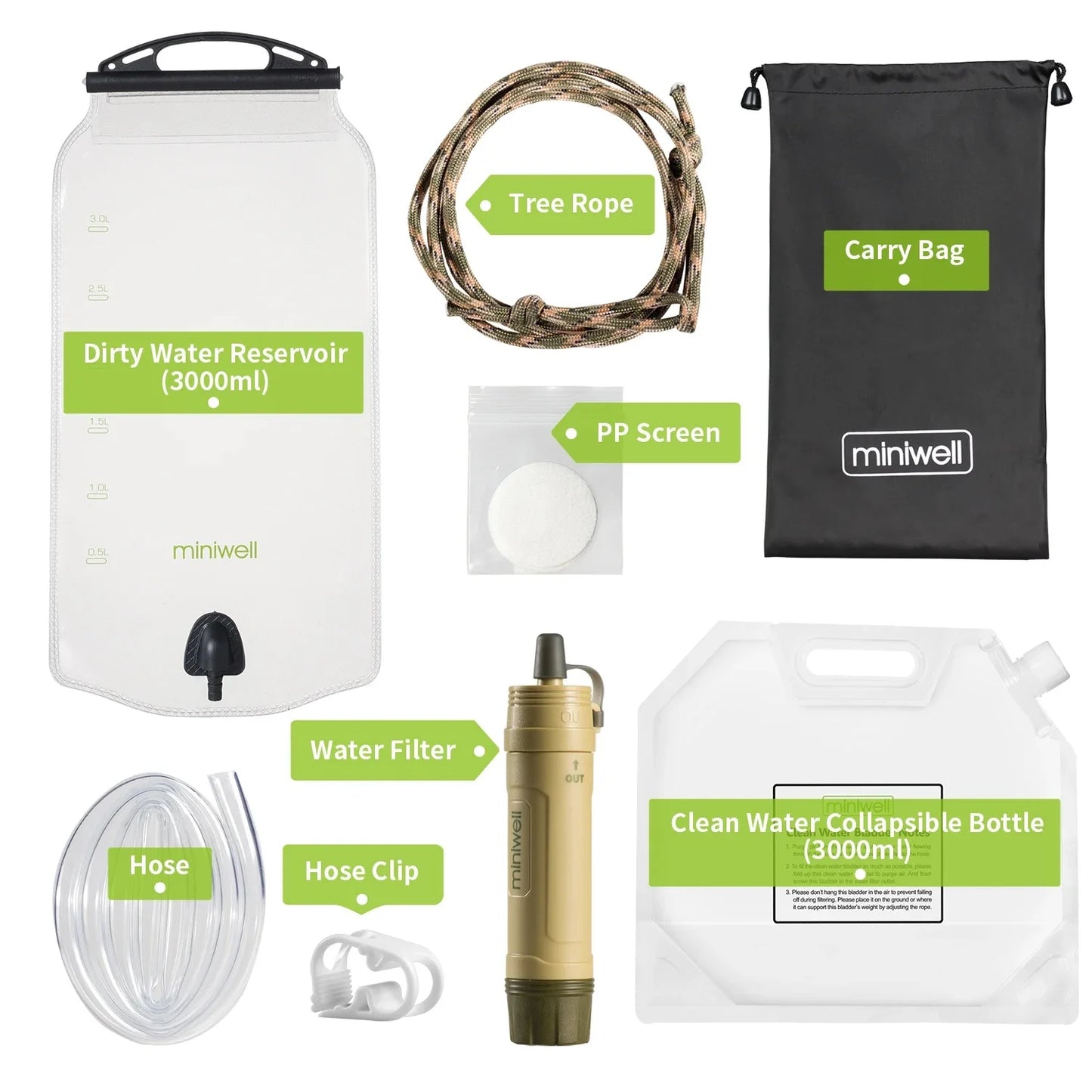 Miniwell Outdoor Gravity Water Filter System