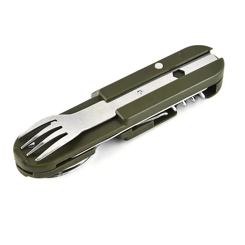 Portable Army Green Folding Cutlery Set