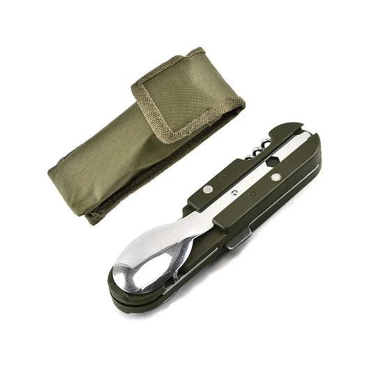 Portable Army Green Folding Cutlery Set