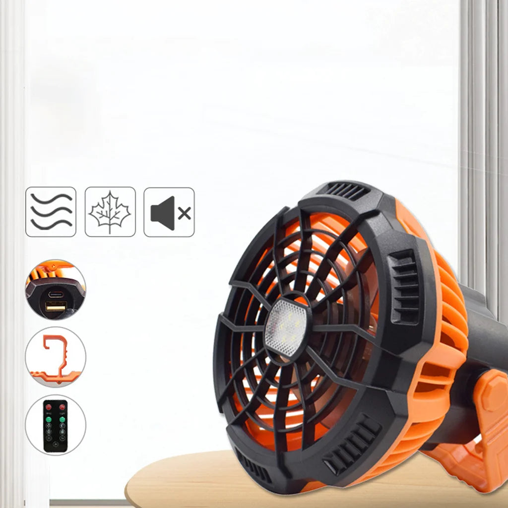 2-in-1 Camping Fan with LED Light