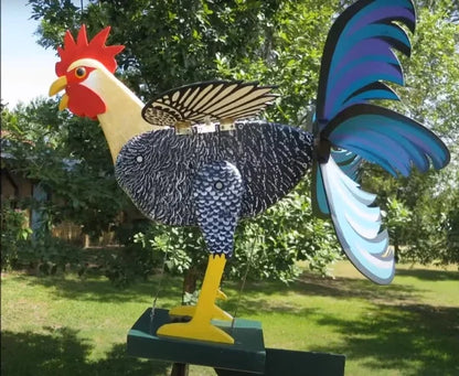 Best Garden Decor-The live rooster windmills