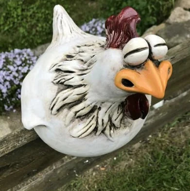 Funny Chicken Garden Fence Decoration