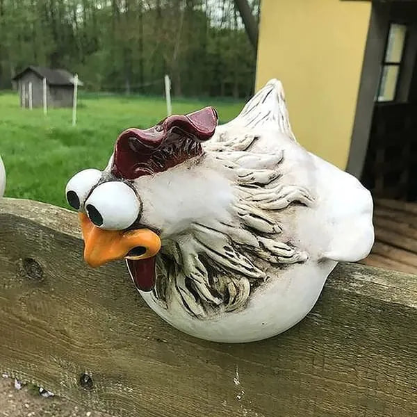 Funny Chicken Garden Fence Decoration