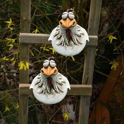 Funny Chicken Garden Fence Decoration