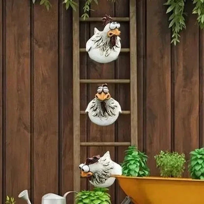 Funny Chicken Garden Fence Decoration